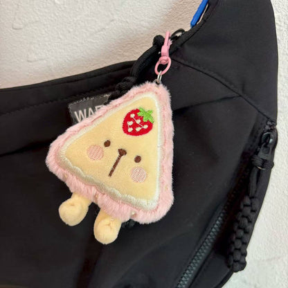 Plush Fuzzy Cute pizza Keychain Bag Charm