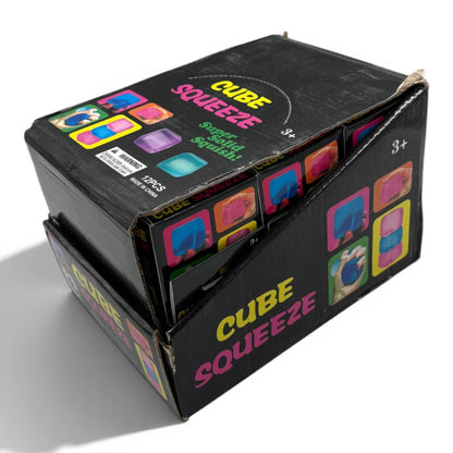 Assorted Glitter Squishy Cube 12ct PDQ