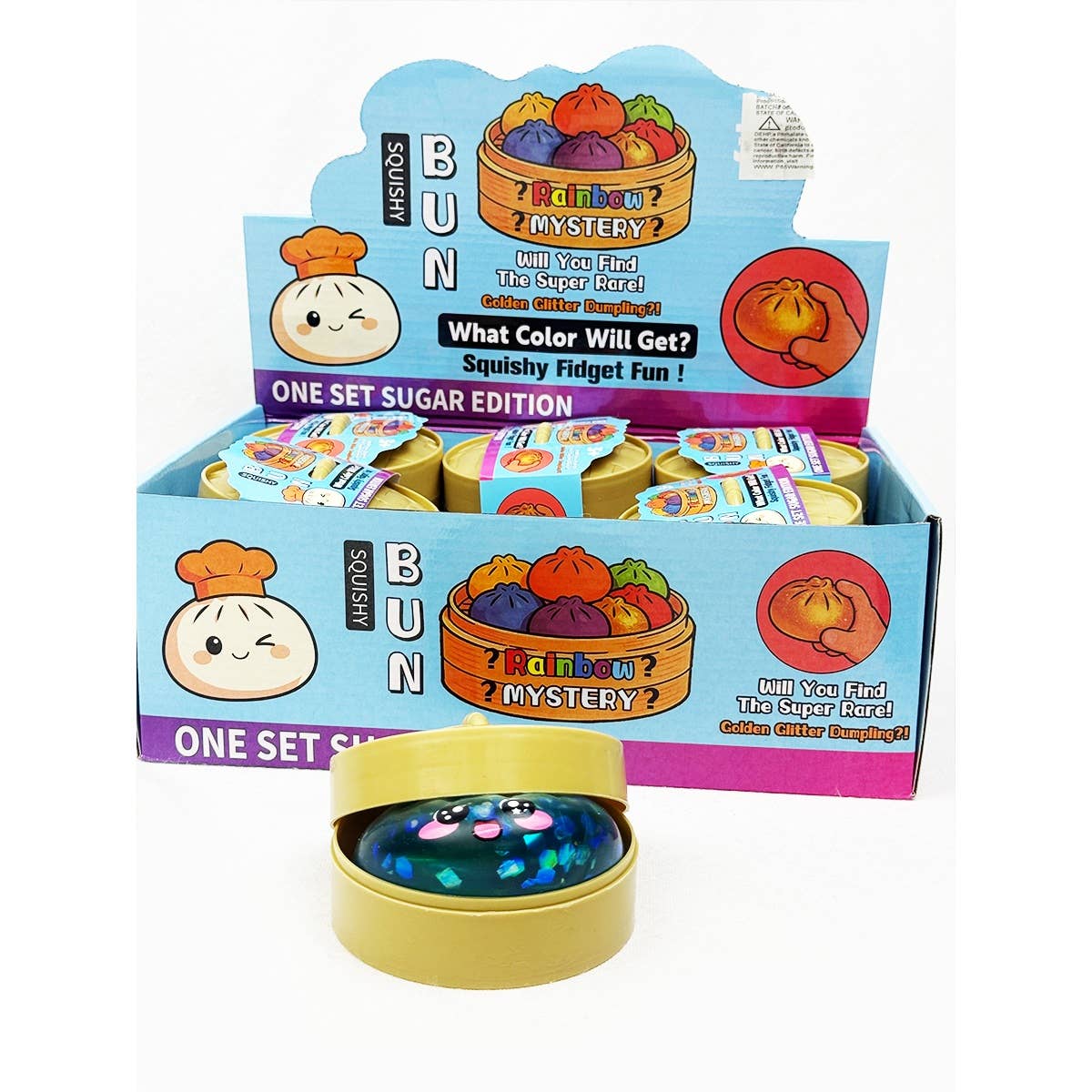 Mystery Sugar Glittered Dumpling Squishy with Steamer