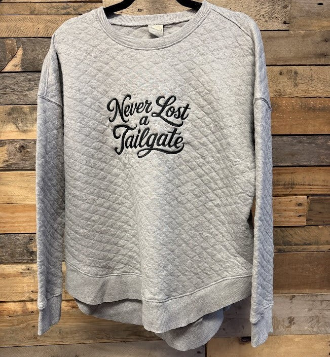 Never Lost A Tailgate Quilted Sweatshirt|9561