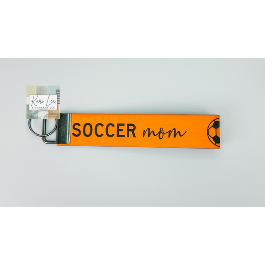 Leather Wristlet - Soccer Mom (Orange)|8392