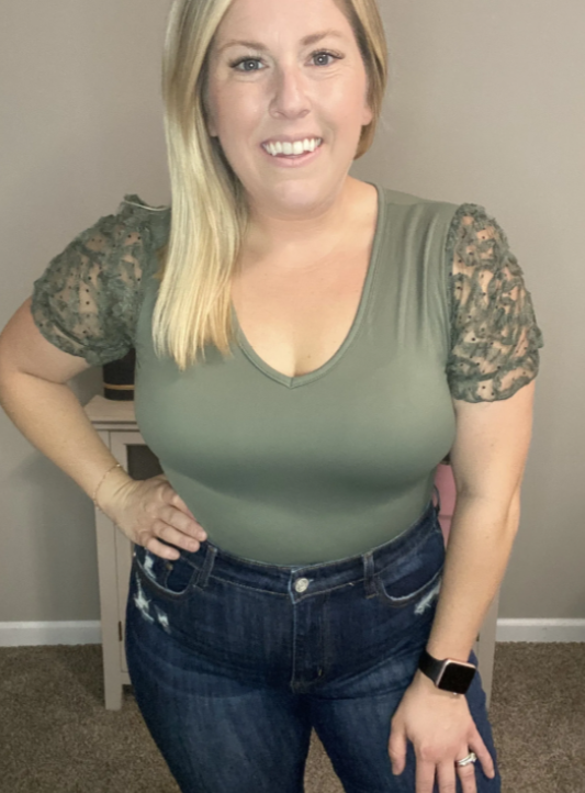 Petal Floral Sleeve Bodysuit|8887