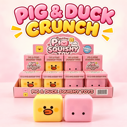 Pig & Duck Crunch ASMR Squishy Cubes