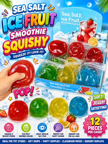 Sea Salt Ice Fruit Smoothie Squishy – Colorful Jelly Fruit S