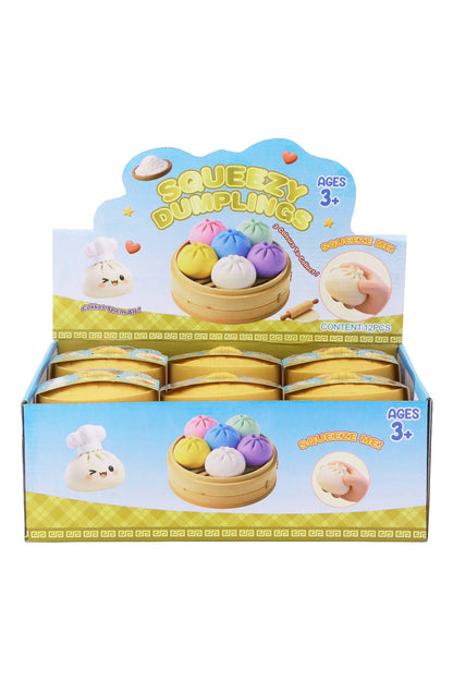 Solid Bao Bun Dumpling Gel Slime Filled Squishy - 12 Pcs
