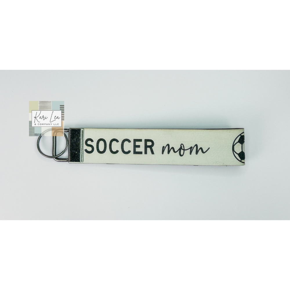 Leather Wristlet - Soccer Mom (White)|8398