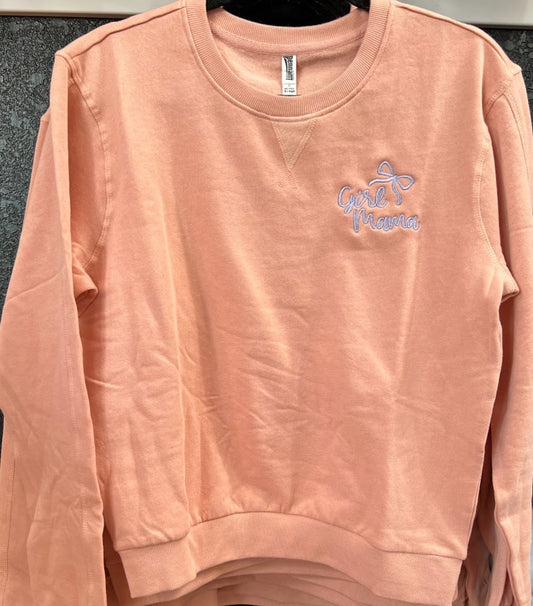 Girl Mama Bow rose crewneck|5134