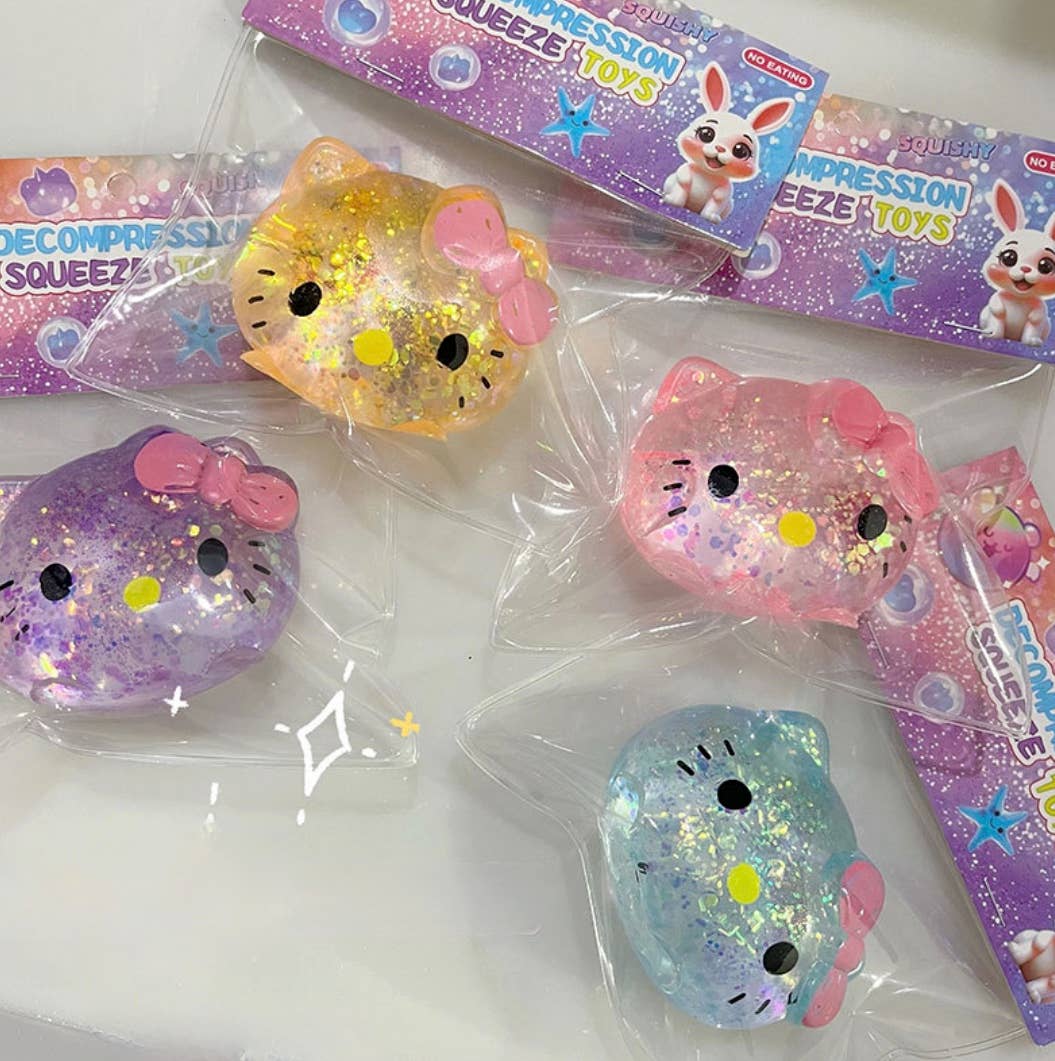 Hello kitty Glitter Squishy Squeeze Toy Fidget Toy