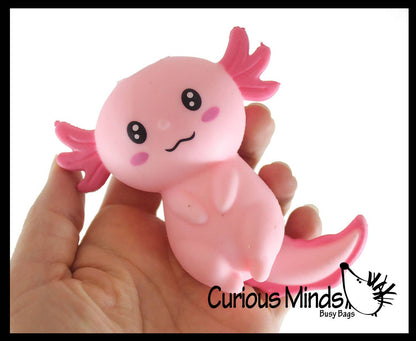 1 Axolotl Laying- Soft Creamy Doh Filled Squeeze Stress Ball