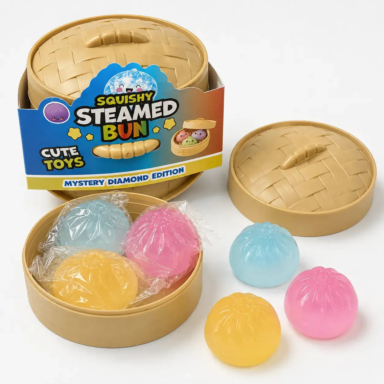 Glow-in-the-Dark Mini Steamed Bun Squishy Set
