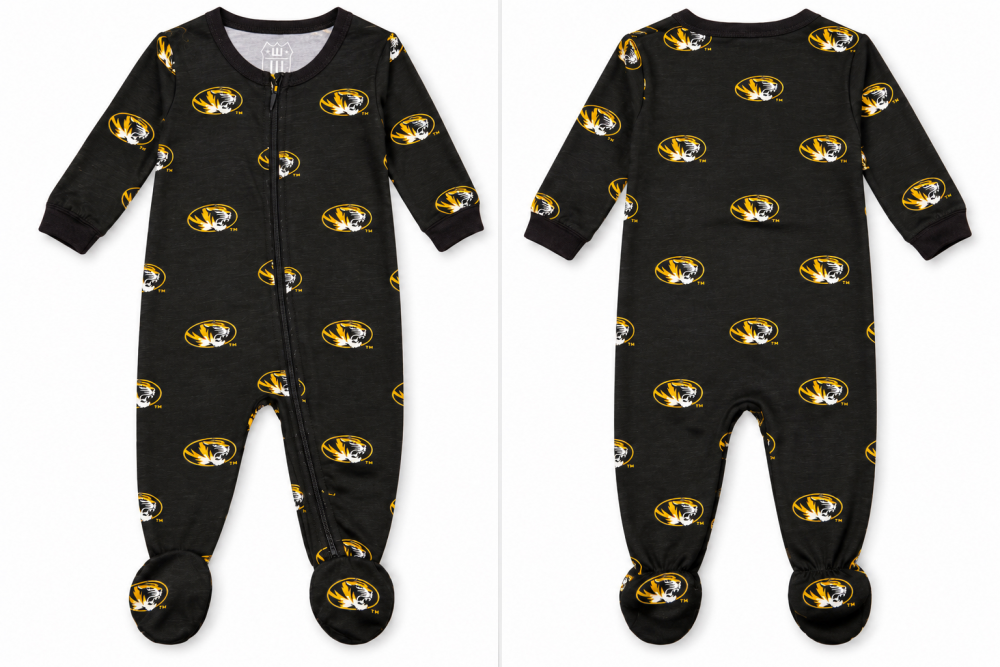 W&W MIZZOU LOGO FOOTIE ZIP SLEEPER|9505