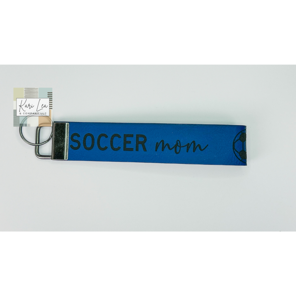 Leather Wristlet - Soccer Mom (Blue/Black)|8402