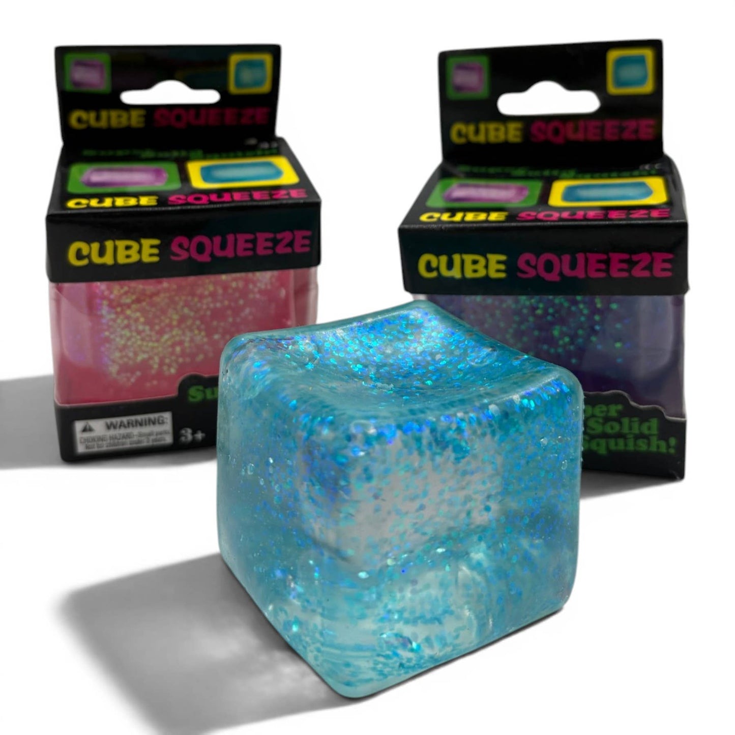 Assorted Glitter Squishy Cube 12ct PDQ