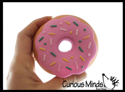 1 Cute Donut Doughnut Soft Doh Filled Stretch Ball with Remo