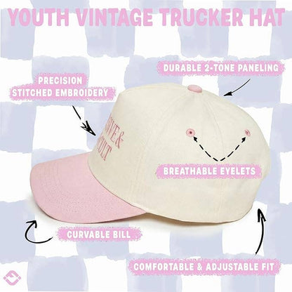 Kid/Baby 2-Tone Cap: Expensive & Difficult- Rose/Beige