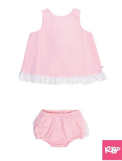 RB Pink Swiss Dot Swing Top & Bloomer Set|5956
