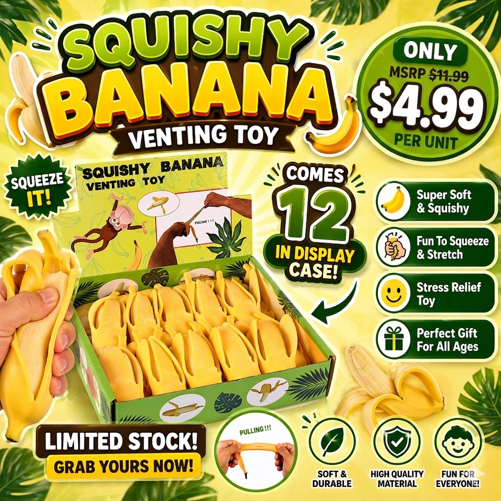 Squishy Banana Toy – Viral Peel & Squeeze Stress Toy
