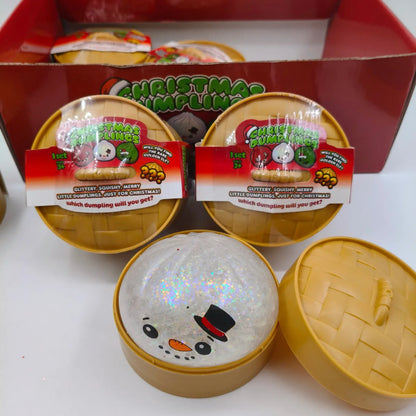 Christmas Glitter Pop-Bead Dumpling Squishy Mystery Toy