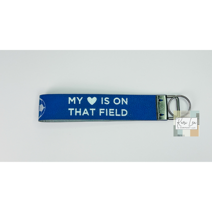 Leather Wristlet - Soccer Mom (Blue/Silver)|8405