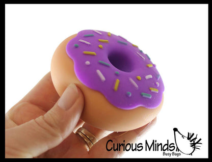 1 Cute Donut Doughnut Soft Doh Filled Stretch Ball with Remo