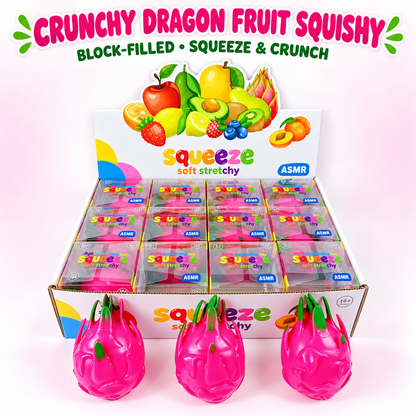 Crunchy Block-Filled Dragon Fruit Squishy Toy