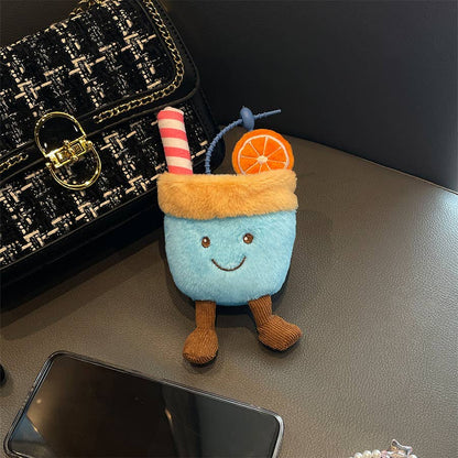 Summer Fruit Soda plush toy keychain charm gift