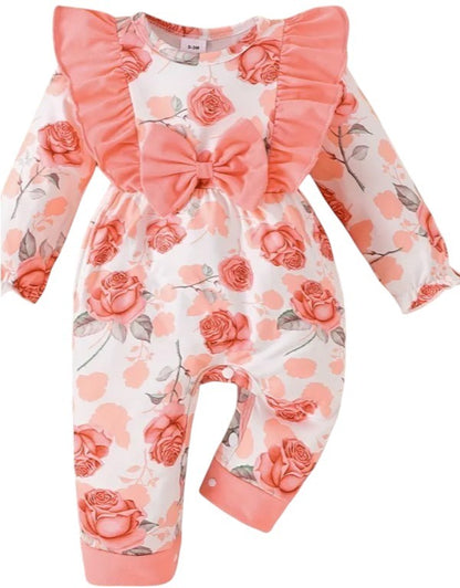 Ruffle Jumpsuit w/Floral Print|5767