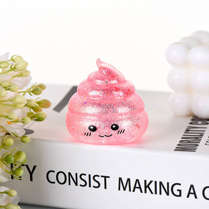 Maltose Glitter smiley Poop Squeeze Toy squishy fidget toy