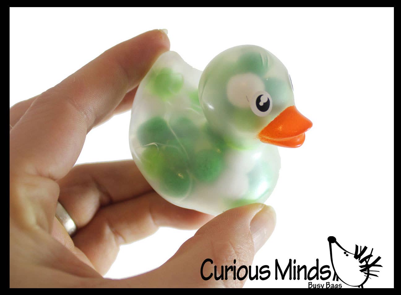 1 Pom Pom Filled Regular 2" Rubber Ducks - Rubber Duckies -