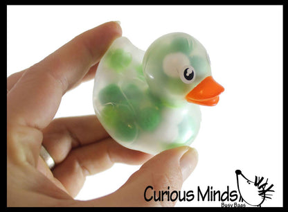 1 Pom Pom Filled Regular 2" Rubber Ducks - Rubber Duckies -