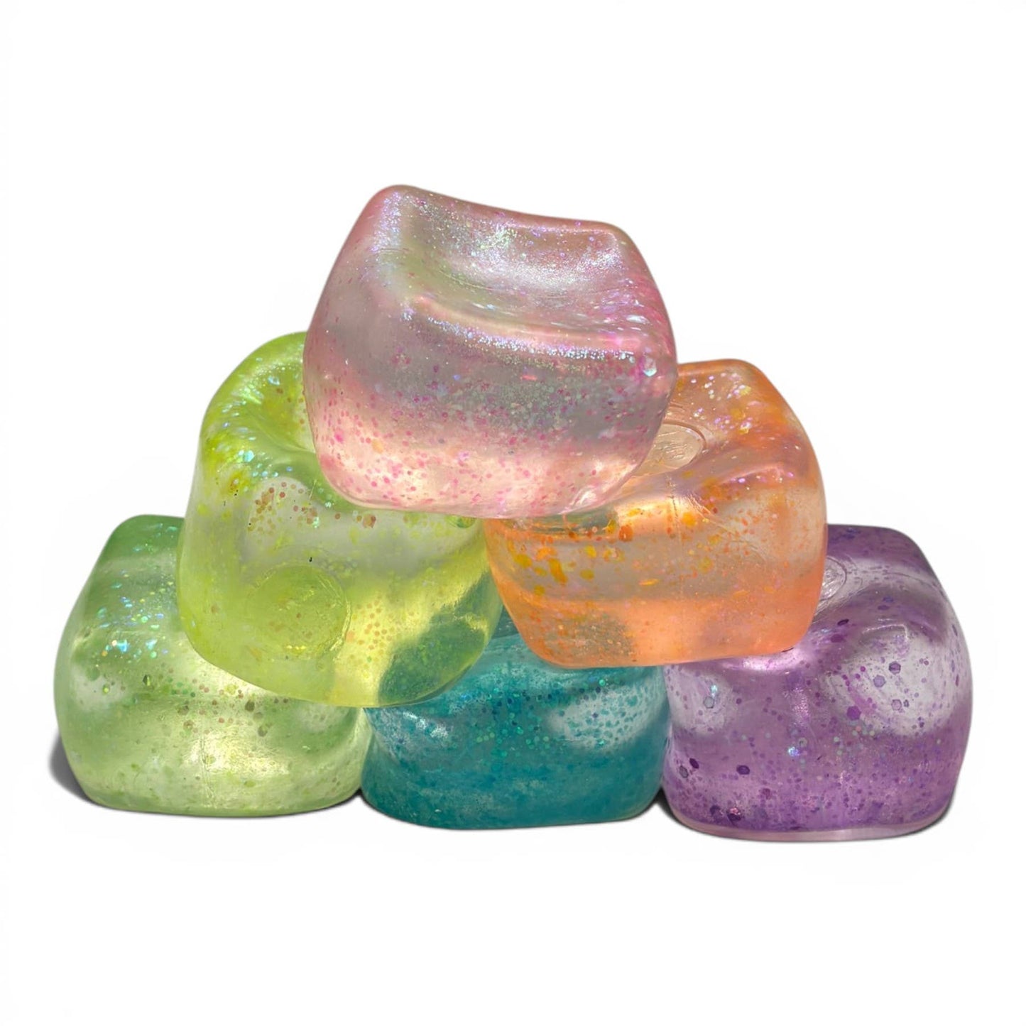 Assorted Glitter Squishy Cube 12ct PDQ
