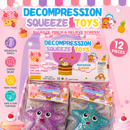 Piece Glitter Starfish Squishy Stress Toy Display Box – Slow