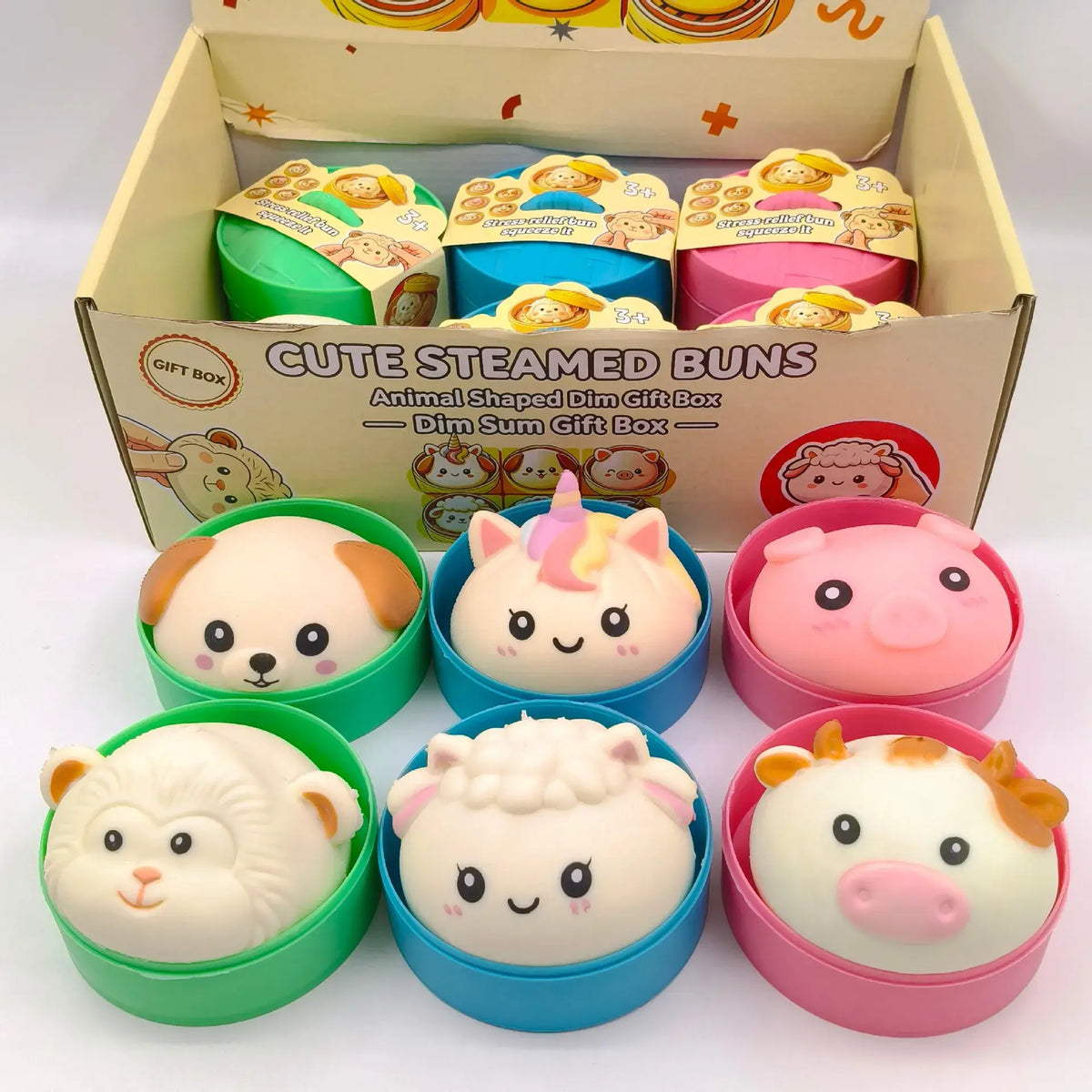 Crunchy Block-Filled Animal Bun Squishy Stress Toy