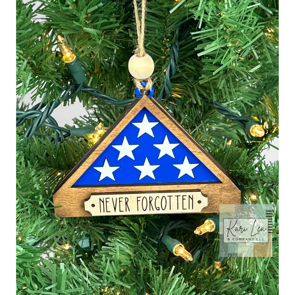 Folded Flag Ornament - Never Forgotten|8192