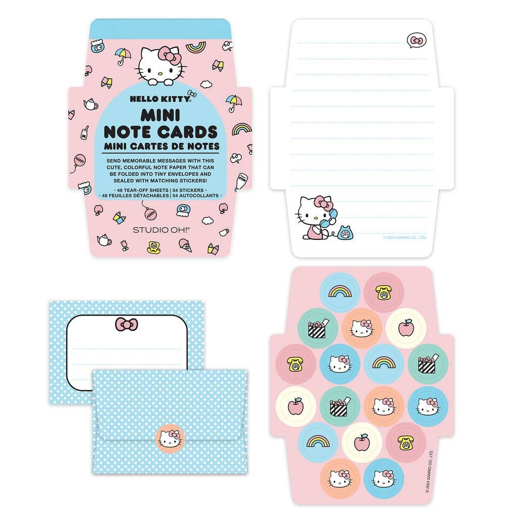 Hello Kitty Classic Pink Mini Note Cards with Stickers