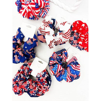 2pc Set American Flag Theme Hair Tie Set