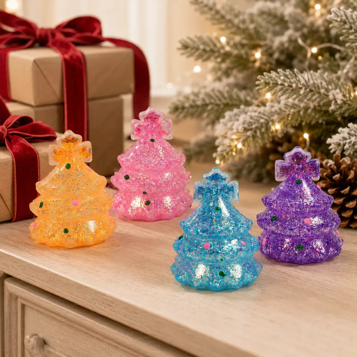 Clear Glitter Christmas Tree Squishy Stress Toy