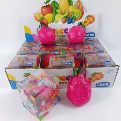 Crunchy Block-Filled Dragon Fruit Squishy Toy
