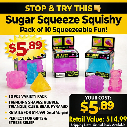 Sugar Squeeze Squishy – Pyramid Stress Ball