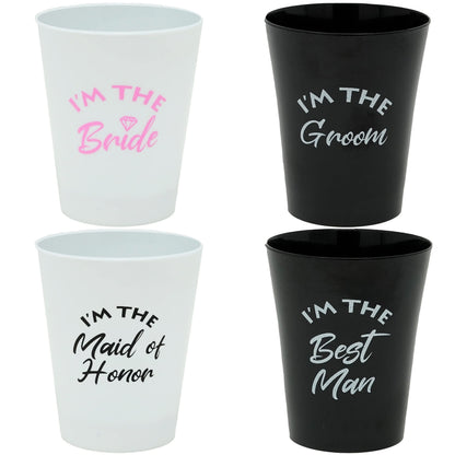 Shot Glasses: 4 - I'm the Bride/Groom/Maid of Honor/Best Man