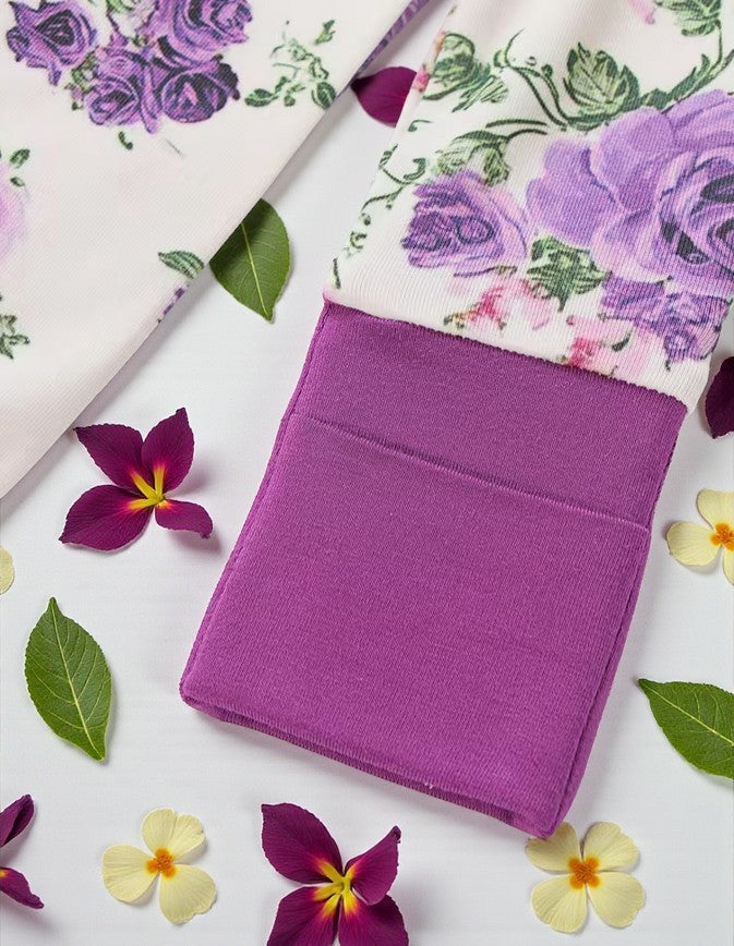 Purple Rose Ruffle Bamboo Sleeper|8796