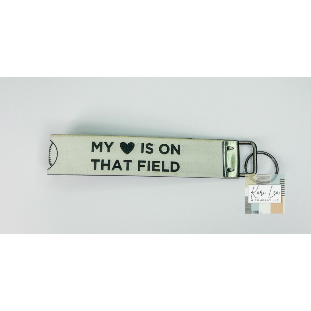 Leather Wristlet - Baseball Mom (White)|8415
