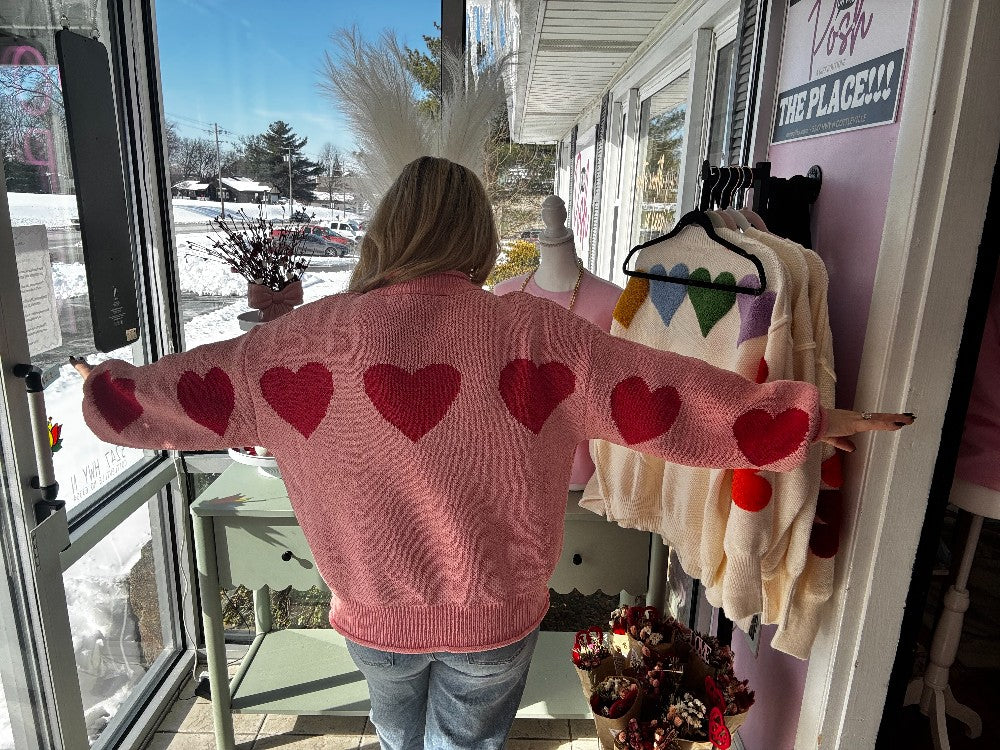 Heart Sweater -pink|8749