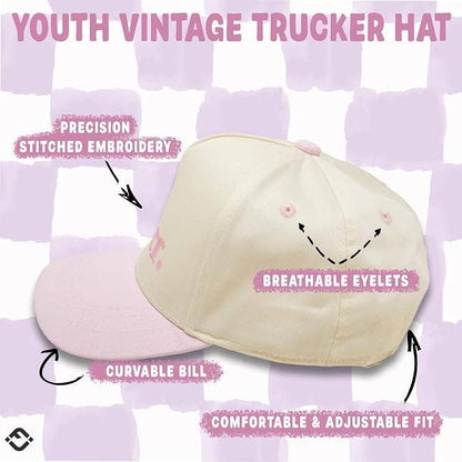 Kid/Baby 2-Tone Cap: Big Sister - Light Pink/Beige