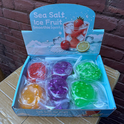 Mixed Fruit Icy Slushy Ball Squishy w/Charms 12/pk | A009