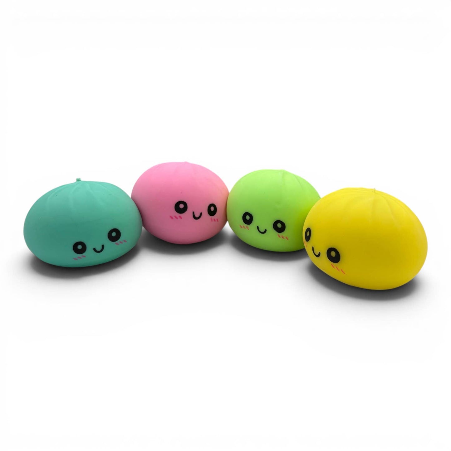 Rainbow Mystery Neon Bun Squishy Toy – 12ct Kawaii Sensory