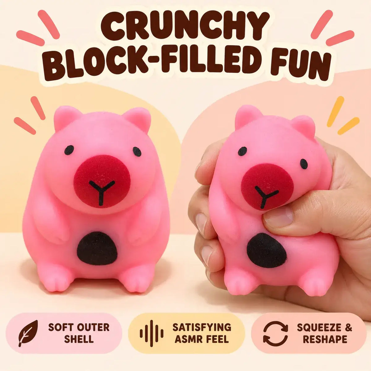 Cute Crunchy Capybara Block Squishy Toy