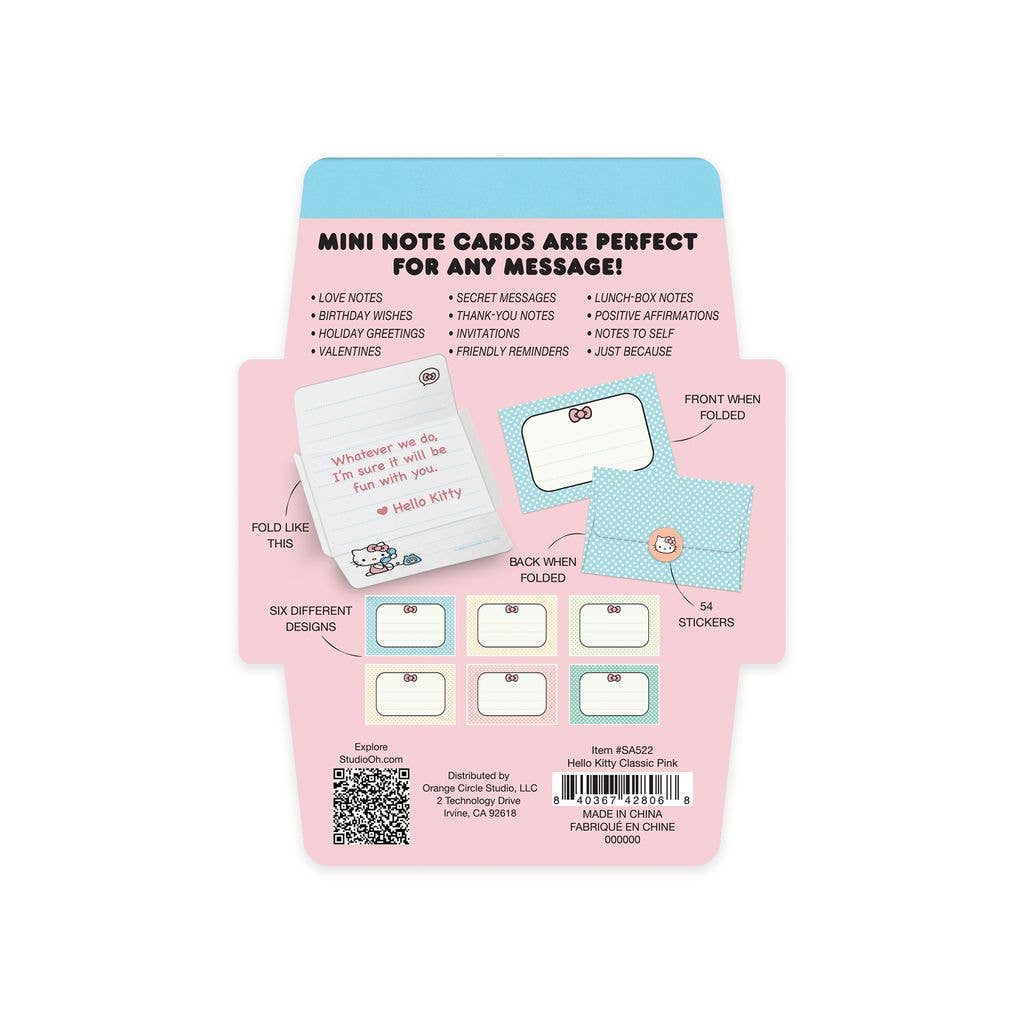 Hello Kitty Classic Pink Mini Note Cards with Stickers