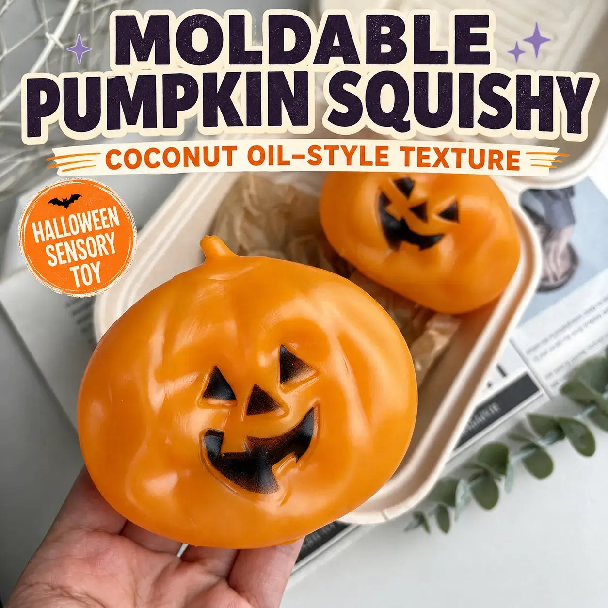 Moldable Halloween Pumpkin Stress Relief Squeeze Toy