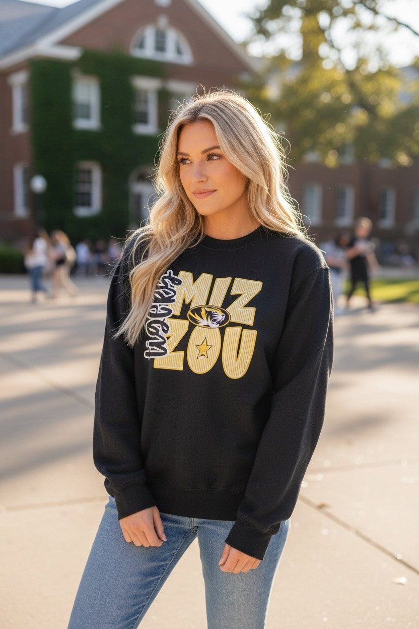 Mizzou New Design Black Sweatshirt|8716